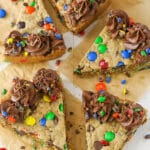 overhead image of Monster Cookie Cake slices