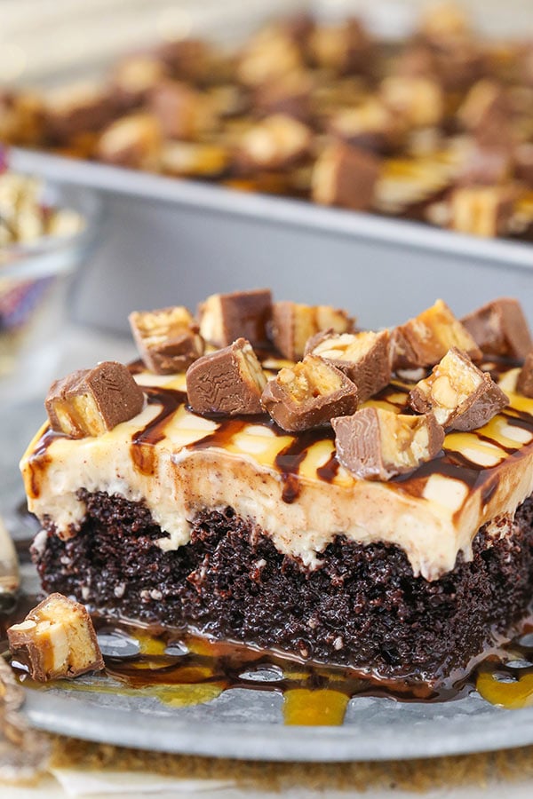 Snickers Poke Cake