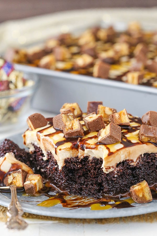 Best Snickers Poke Cake