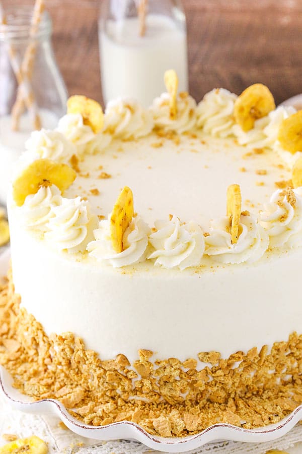 Banana Cream Layer Cake - moist banana cake layers filled with fresh vanilla pastry cream! Love it!