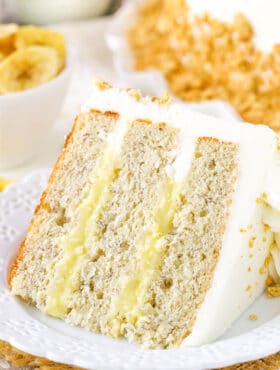 image of Banana Cream Layer Cake slice