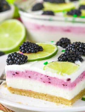 close up image of Blackberry Lime Lush on plate