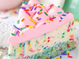 funfetti cheesecake with cake