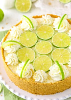 overhead image of Key Lime Cheesecake