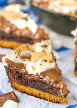 close up image of Smores Skillet Brownie