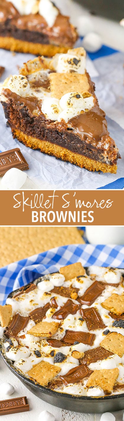 Smores Skillet Brownies - cook them right on the grill at your next BBQ!