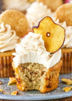 Picture of Apple Snickerdoodle Cupcakes with bite taken out