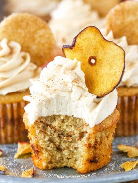 Picture of Apple Snickerdoodle Cupcakes with bite taken out