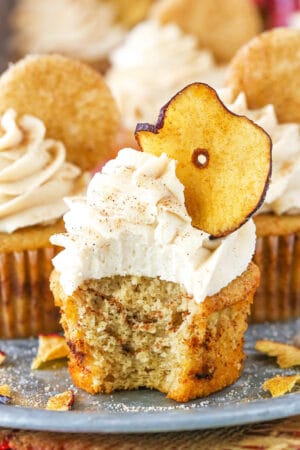 Picture of Apple Snickerdoodle Cupcakes with bite taken out