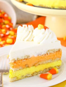 image of Candy Corn Icebox Cake