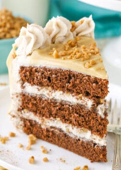 Image of a Slice of Bourbon Spice Toffee Layer Cake