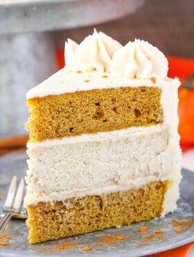 A Slice of Pumpkin Cheesecake Layer Cake