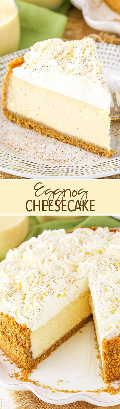 Eggnog Cheesecake - perfect cheesecake for the holidays!