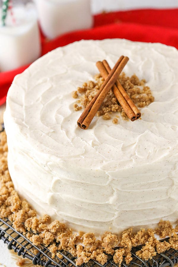 Spice Cake with Cream Cheese Frosting decorated
