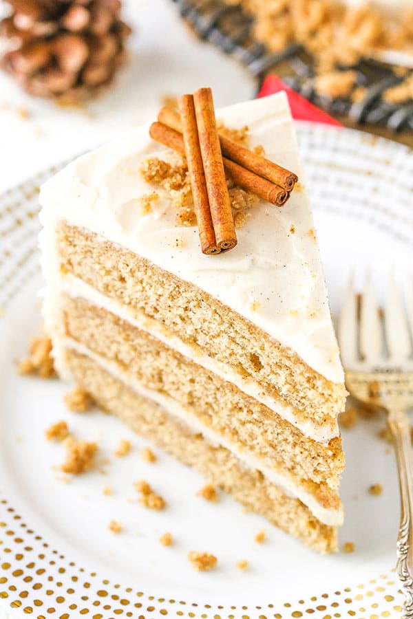 Spice Cake with Cream Cheese Frosting slice