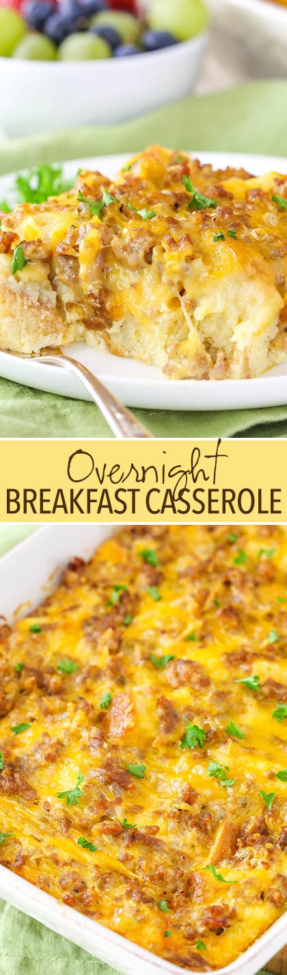 Overnight Sausage and Egg Breakfast Casserole - a classic for holiday mornings!