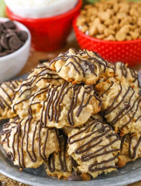 Peanut Butter Chocolate Chip Macaroons on plate