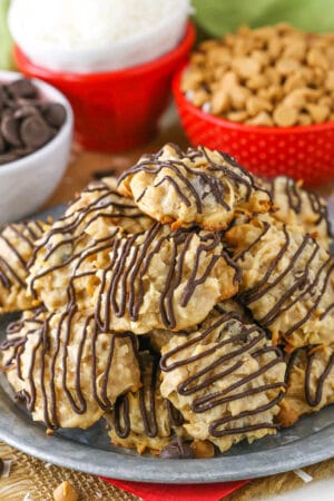 Peanut Butter Chocolate Chip Macaroons on plate