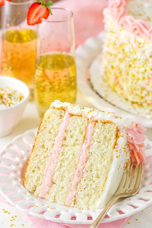 strawberry champagne layer cake