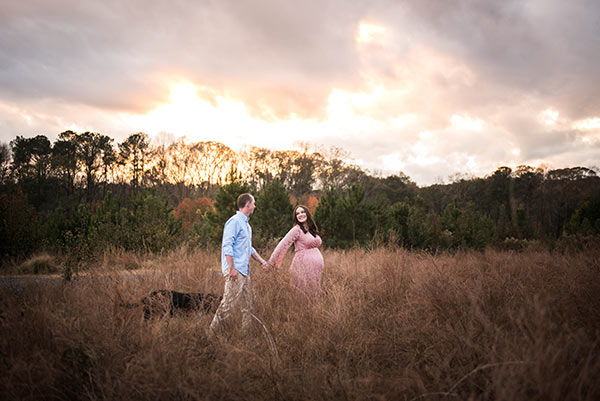 My Husband and Me Walking Through a Field While Holding Hands