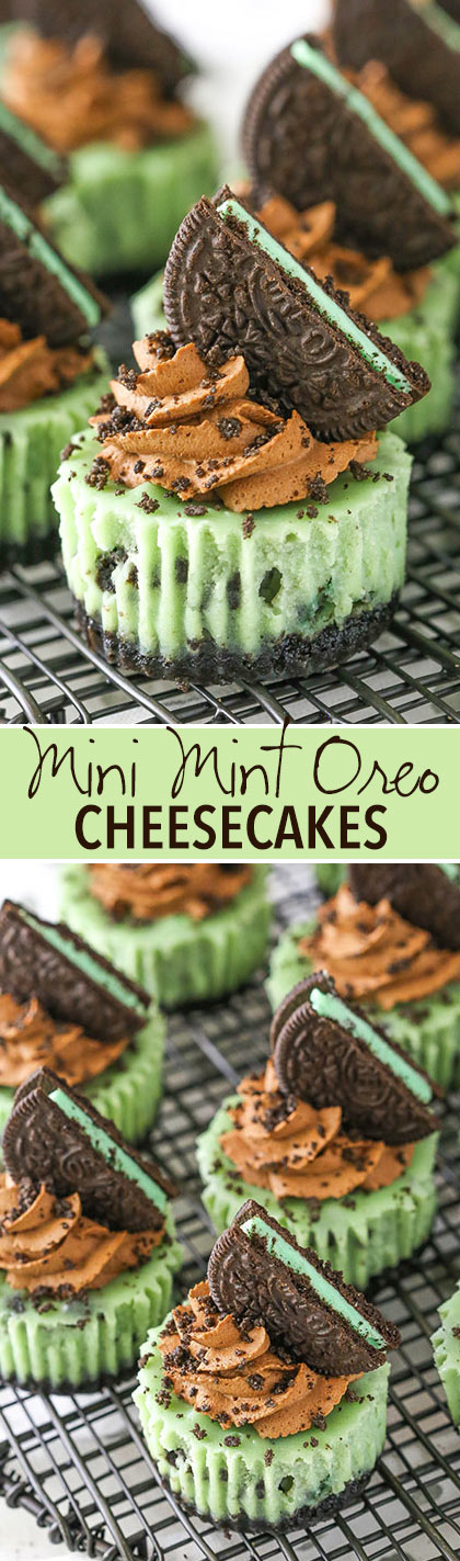 Mini Mint Chocolate Oreo Cheesecakes