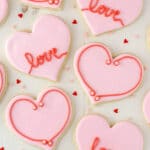 overhead image of Valentine's Day Heart Cutout Cookies
