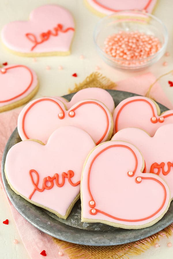 close up of Valentine's Day Heart Cutout Cookies