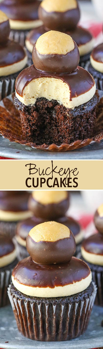 Peanut Butter Chocolate Buckeye Cupcakes