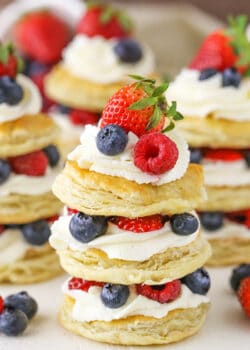 Berries and Cream Mini Puff Pastry Cakes