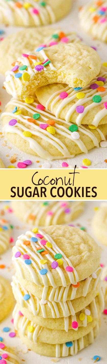 Coconut Sugar Cookies - soft in the center with lightly crunchy edges!