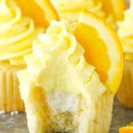 image of inside of Orange Cream Cupcakes