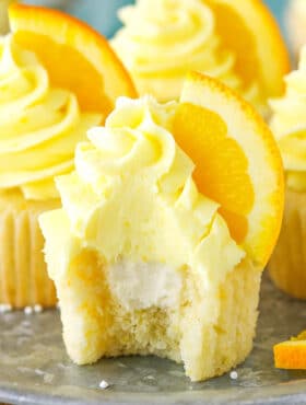 image of inside of Orange Cream Cupcakes