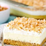 close up image of Easy Coconut Cheesecake