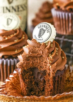 image of inside of Guinness Chocolate Cupcakes
