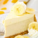 slice of Banana Cream Cheesecake