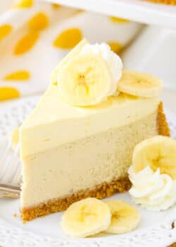 slice of Banana Cream Cheesecake