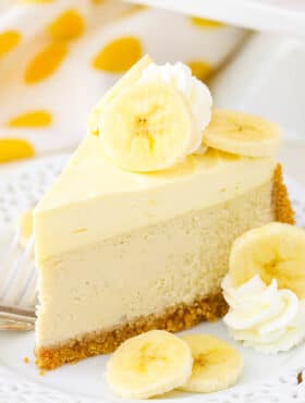 slice of Banana Cream Cheesecake