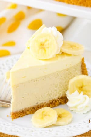 slice of Banana Cream Cheesecake