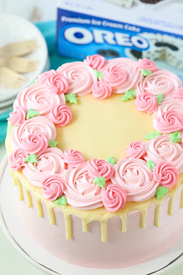 Tutorial: A beautiful OREO ice cream cake decorated for Mothers Day!