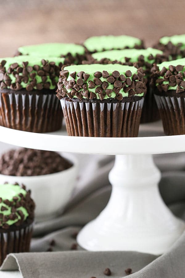 Homemade Mint Chocolate Chip Cupcakes recipe