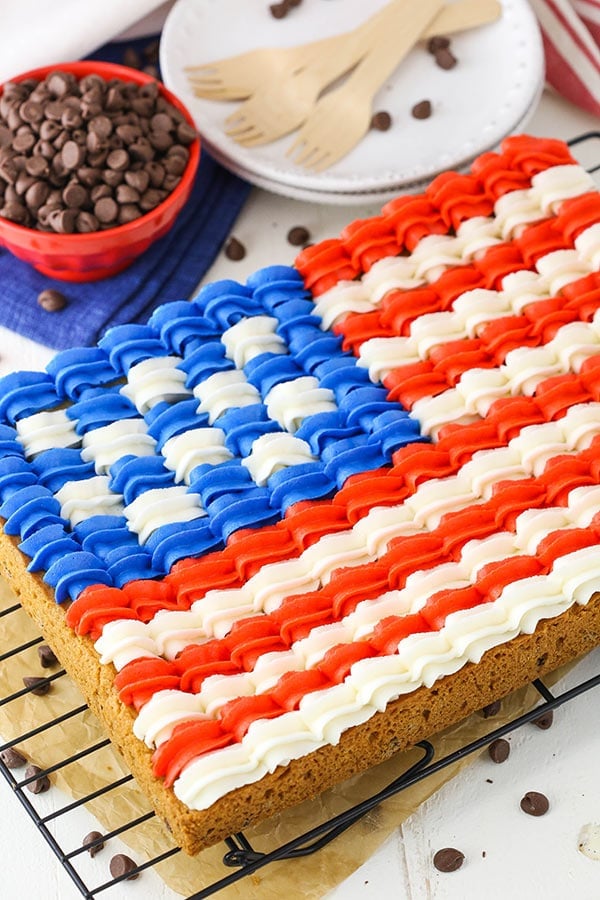 Flag Chocolate Chip Cookie Cake recipe