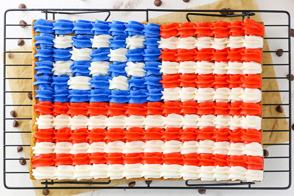 Decorated Flag Chocolate Chip Cookie Cake