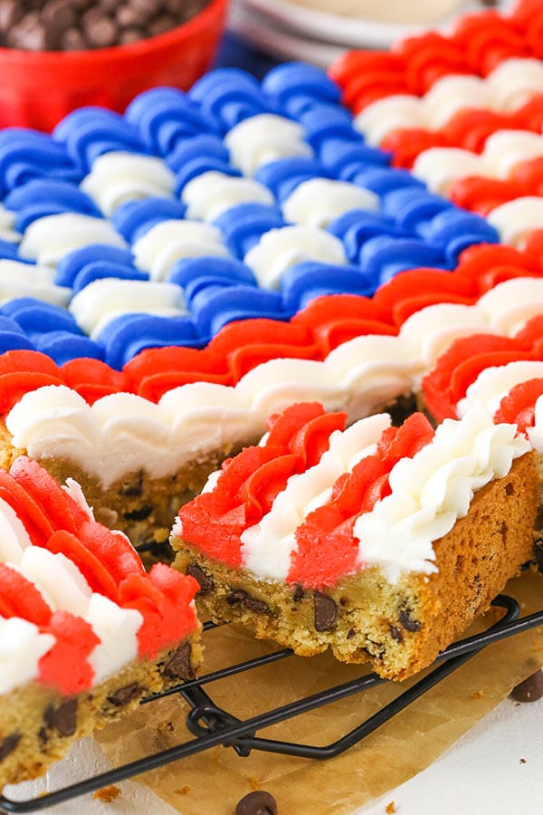 Flag Chocolate Chip Cookie Cake slice