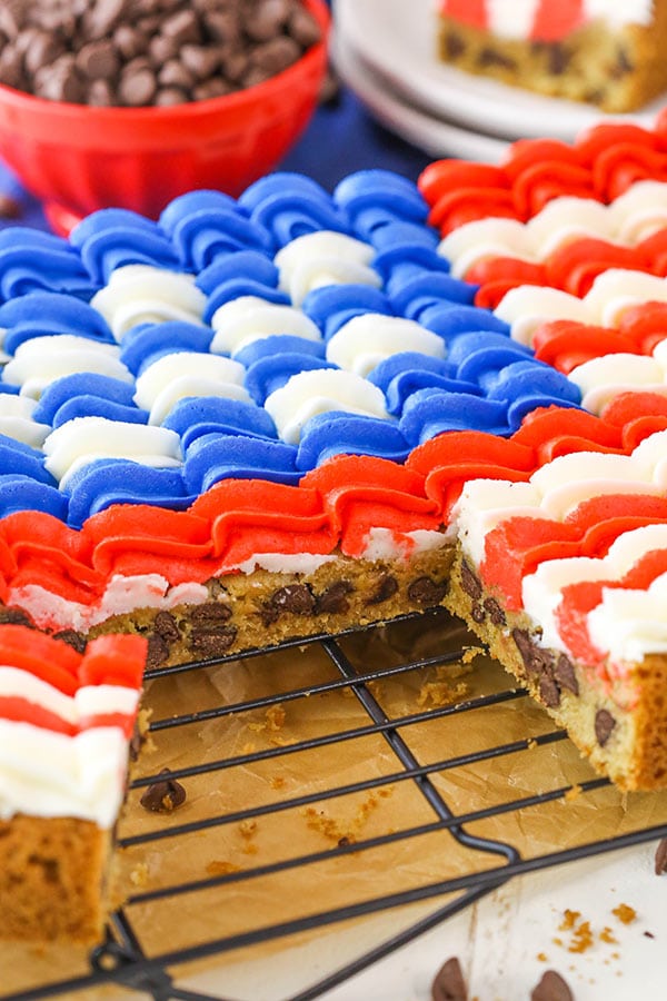 Flag Chocolate Chip Cookie Cake recipe