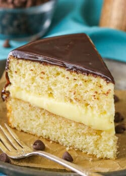 close up image of Boston Cream Pie slice