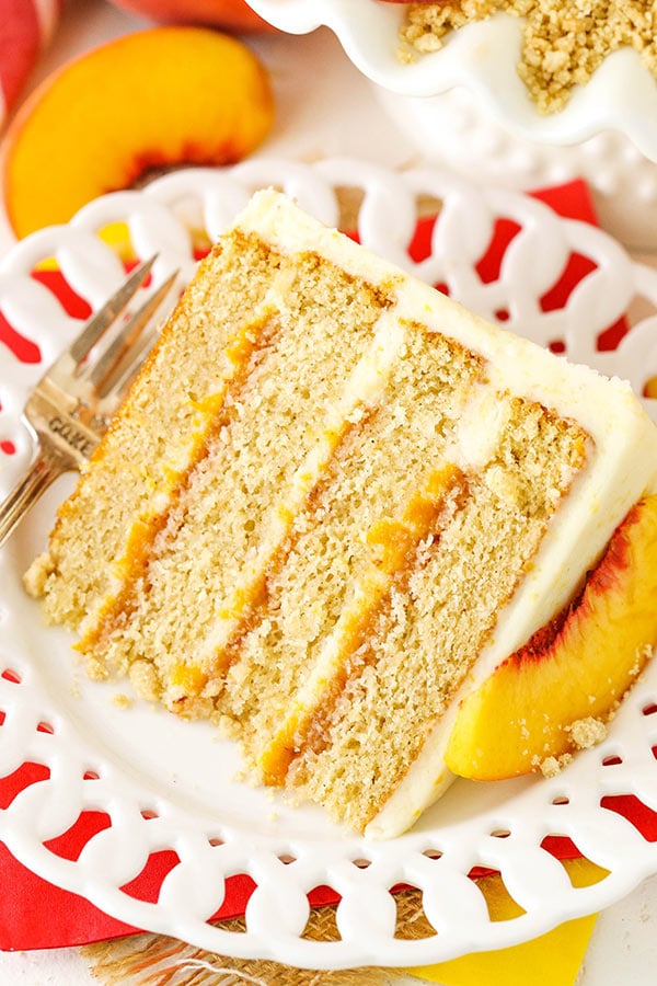 Brown Sugar Layer Cake With Peach Filling Peach Dessert Recipe