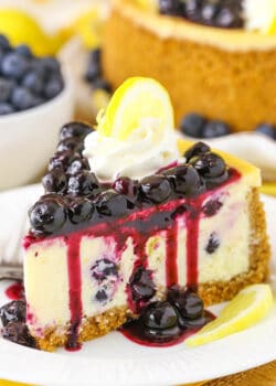 image of Lemon Blueberry Cheesecake slice