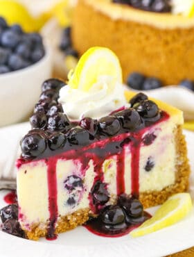 image of Lemon Blueberry Cheesecake slice