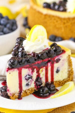 image of Lemon Blueberry Cheesecake slice