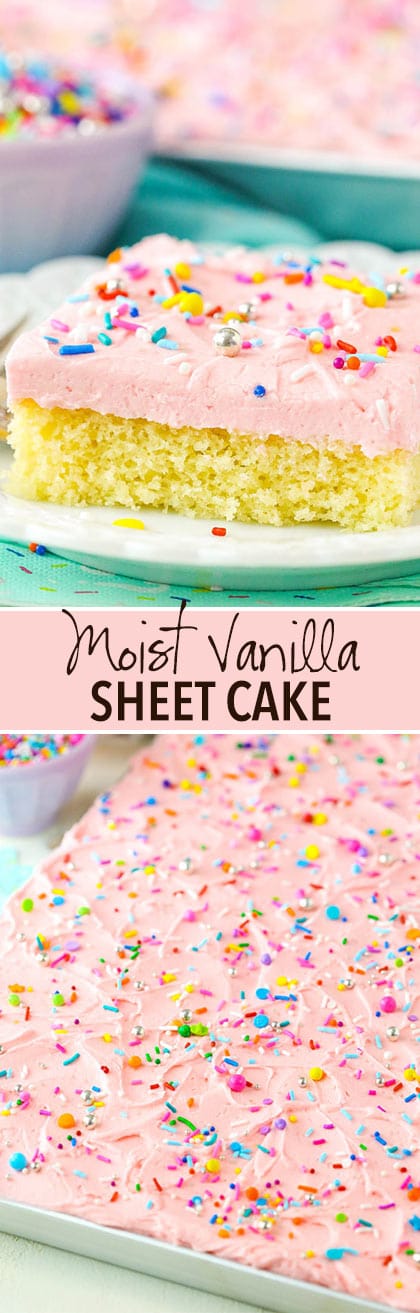 Vanilla Sheet Cake Recipe  Best Vanilla Birthday Party Cake with